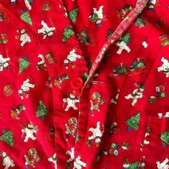 Knothe Christmas Tree Snowman North Pole Night Shirt Size Small Medium Cottage - Picture 6 of 10